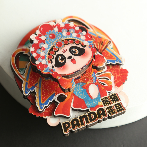 京剧戏曲熊猫冰箱贴国潮十二龙九凤冠生旦净丑可爱卡通文创磁力贴