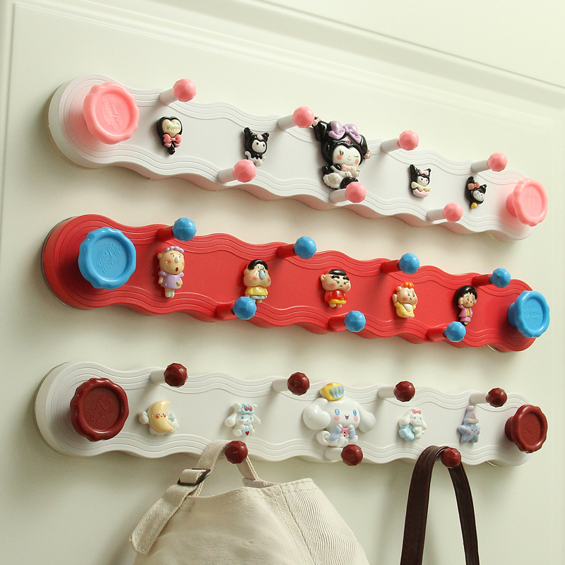 儿童卡通真空吸盘挂钩免打孔无痕浴室墙壁入户门上门后粘钩衣服挂