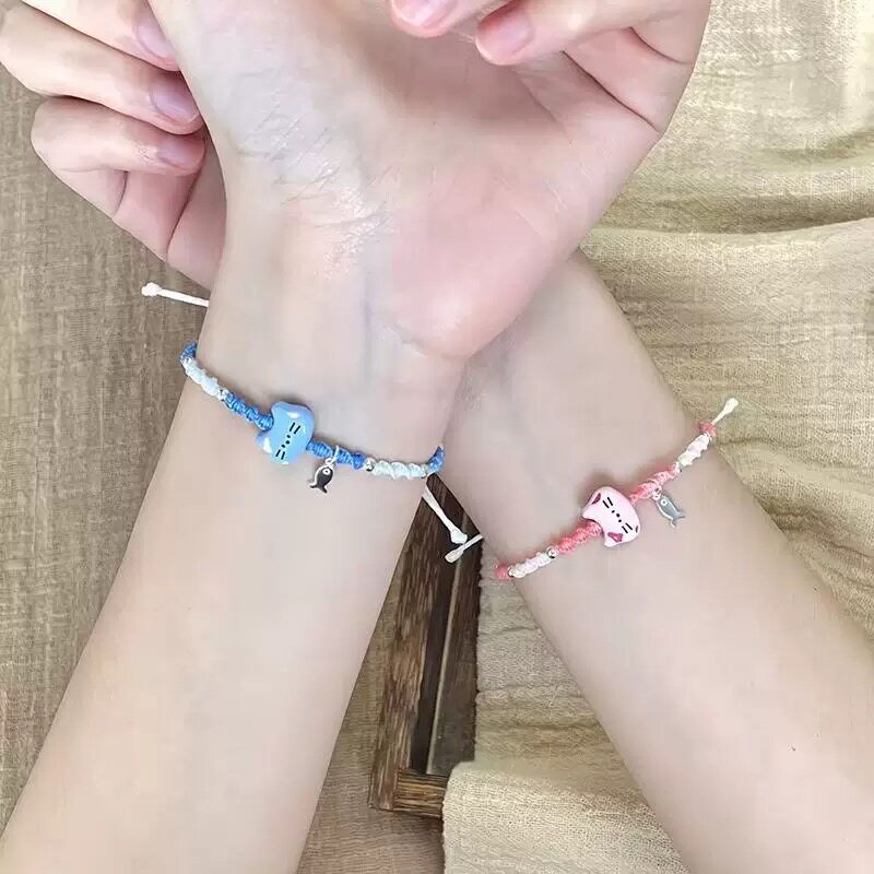 小猫钓鱼为晚学生爆款手链编织绳女款古风手绳可爱小众生日礼物夏图片