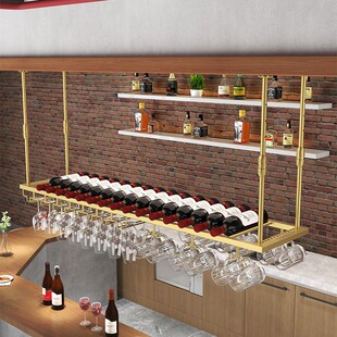 酒吧台酒架置物架红酒架展示架悬挂红酒杯架倒挂家用吊杯装饰架子