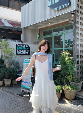 IMISS-26年早春韩标仙仙儿气质蕾丝不规则连衣裙R80901