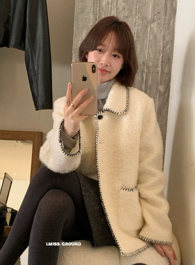 IMISS-新韩标升级羽绒里衬撞色翻领加厚羽绒服(含50白鸭绒)H70822