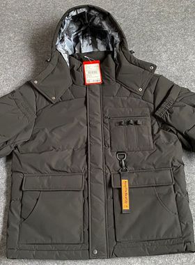 李宁LINING冬季男子加厚时尚灰鹅绒保暖羽绒服AYMP103