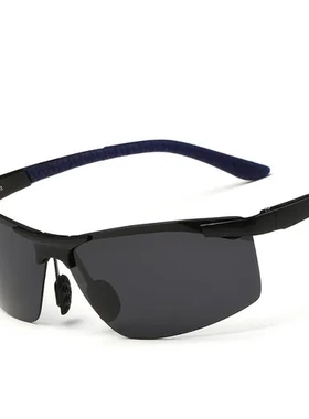 偏光克墨镜骑行眼镜驾驶镜太阳眼镜铝镁合金半框遮阳6033复古