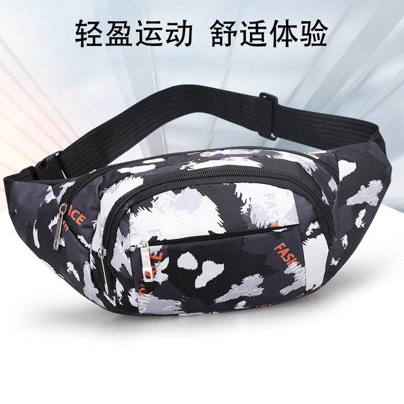 手机户外休闲跑步腰包男士帆布迷彩运动腰包多功能收银腰包大容量