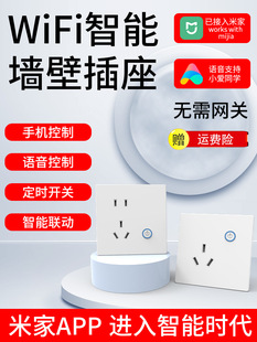 智能WiFi插座墙壁插座接入米家APP定时小爱同学语音控制10A 16A