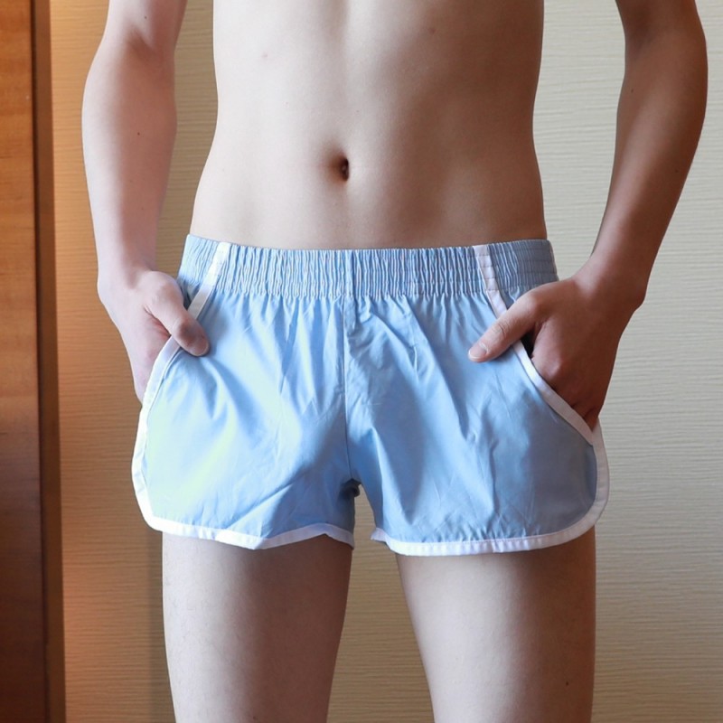 男士内裤带口袋运动大平角健身家居纯棉阿罗裤内兜分仓宽松裤衩子