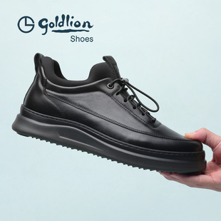简约经典 款 时尚 休闲鞋 男 金利来皮鞋 松紧带商务休闲皮鞋 男2025秋季