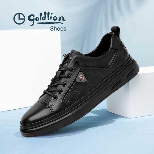 金利来男鞋 2025秋季款柔软舒适时尚休闲板鞋男潮流经典松紧带男