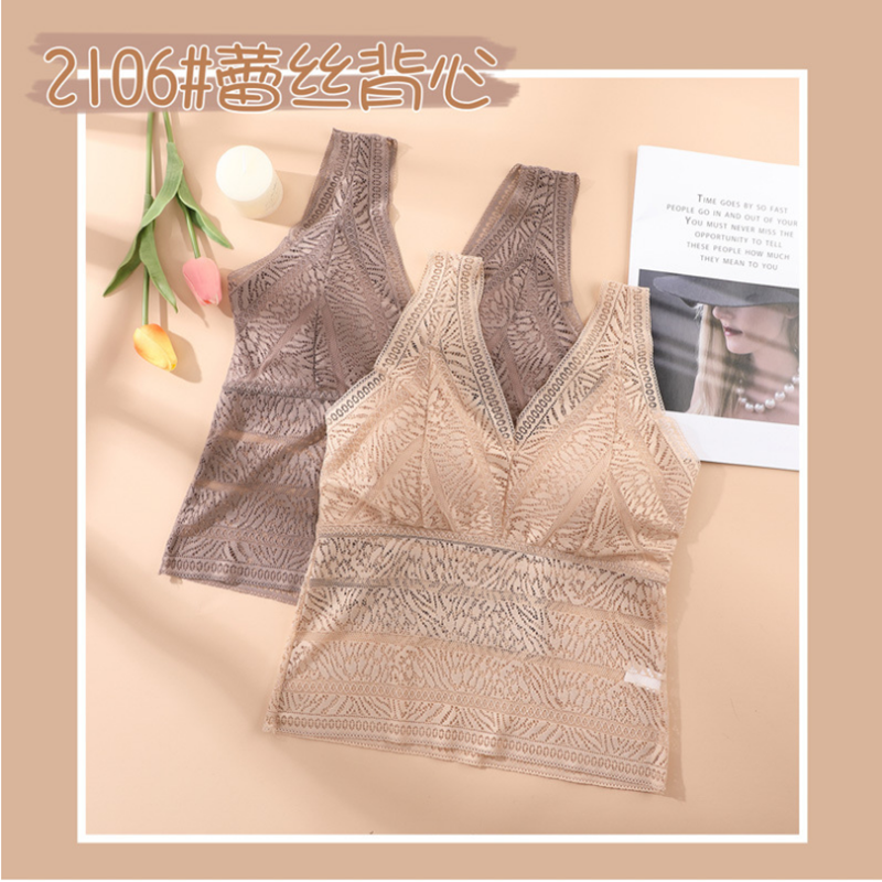 性感蕾丝花边女深V背心吊带美背