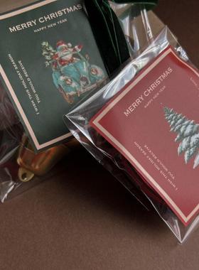 120贴圣诞节烘焙贴纸糖果咖啡糖霜饼干马卡龙礼物包装罐瓶封口贴