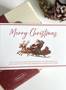 60片圣诞节小卡片老人merry christmas礼物包装贺卡diy装饰留言卡