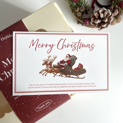 60片圣诞节小卡片老人merry christmas礼物包装贺卡diy装饰留言卡