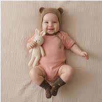 Summer new baby pure cotton summer light and thin women's triangular bag bottom coat, short-sleeved jumpsuit, baby men's base coat thumbnail 8