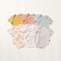 Summer new baby pure cotton summer light and thin women's triangular bag bottom coat, short-sleeved jumpsuit, baby men's base coat thumbnail 5