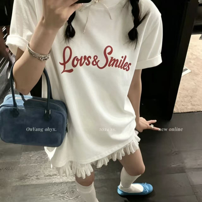 姗姐-超多颜色小众休闲简约棉料舒适字母印花减龄设计短袖Tnb556