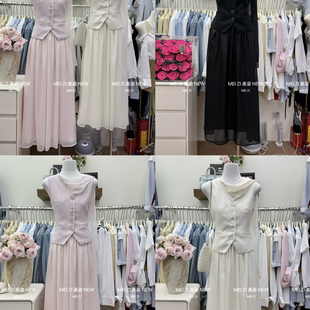 进店必入千金风设计感飘带气质马甲 MEI 半身裙 爆款 热卖 美姿