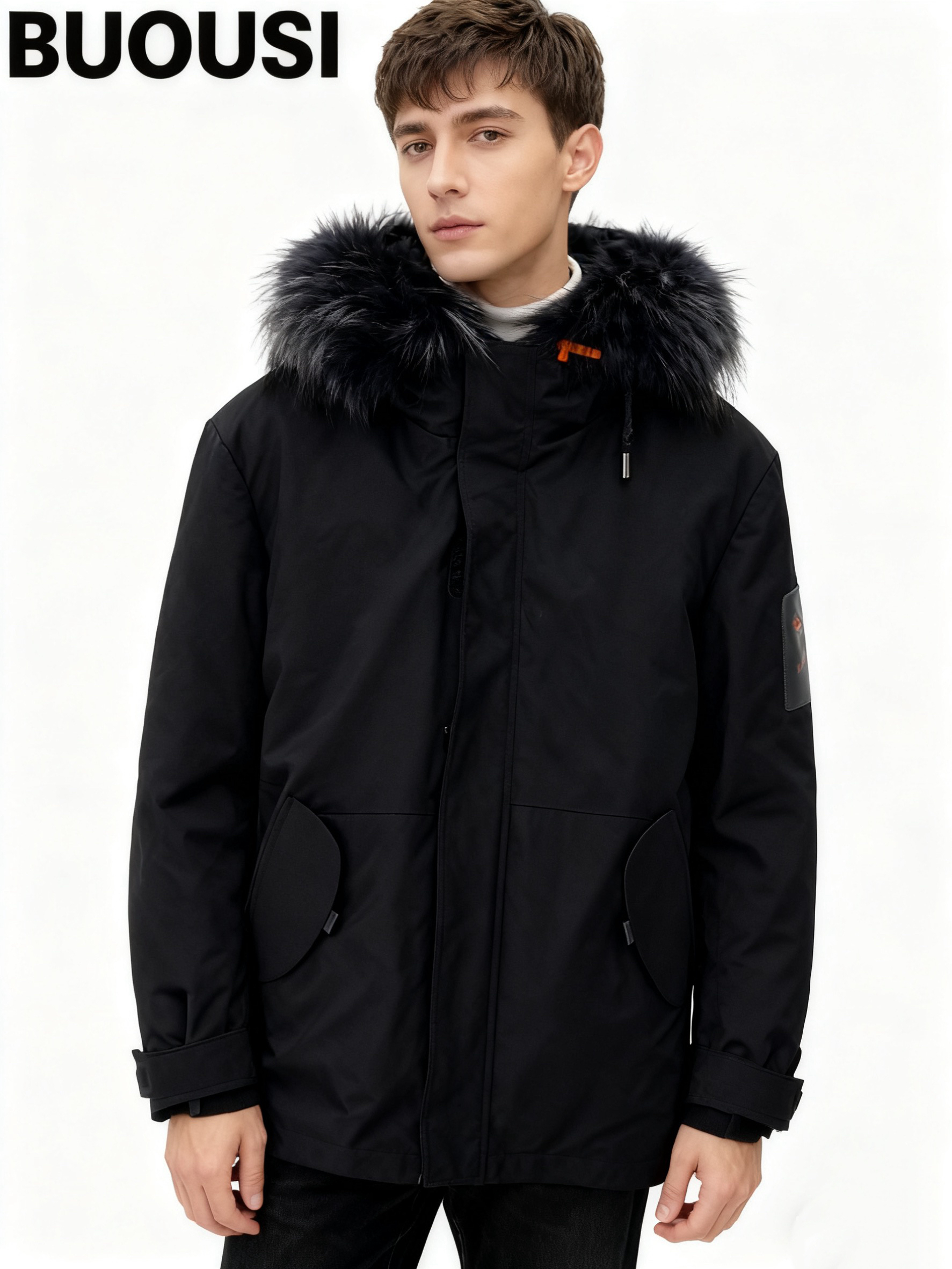 断码清货 皮草派克服男2025新款冬季可拆卸内胆棉衣棉袄加厚外套