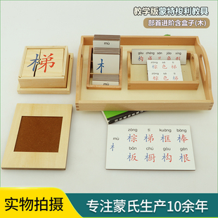 蒙氏语言教具汉字部首进阶识字练习幼儿早教部首初阶全套益智玩具