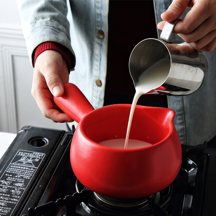 陶瓷大容量奶锅热牛奶早餐煮粥小砂锅泡面锅宝宝炖奶锅不粘锅包邮
