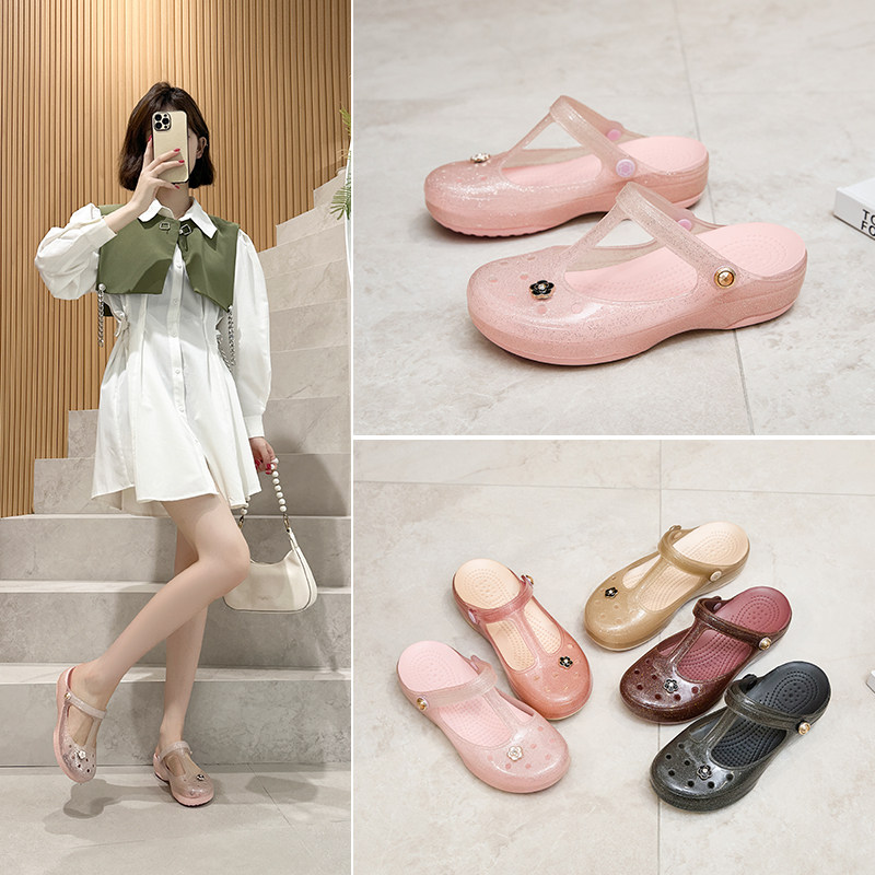 防滑洞洞鞋女夏季外穿沙滩鞋