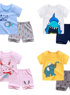 Summer children t-shirt shorts baby clothes boys girls kids