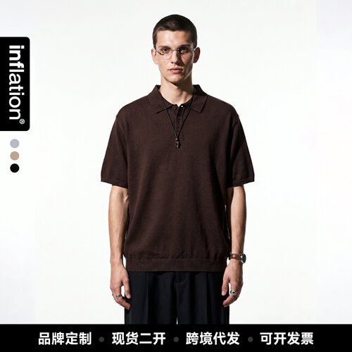 inflation美式老钱风静奢感polo短袖夏季新品轻熟休闲针织翻领T恤