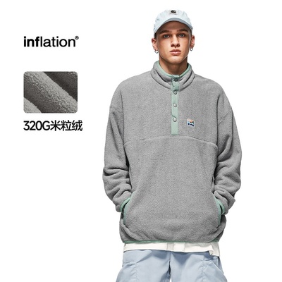 inf|美式街头加厚320g米粒绒保暖套头卫衣春季百搭宽松上衣男女款