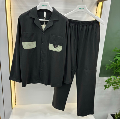 随棉男士奶油棉翻领家居服