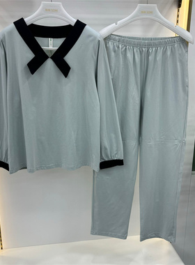 专柜同款随棉睡衣女24秋季新款奶油棉长袖长裤简约家居服FC14078