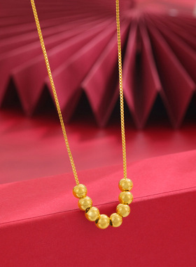 沙金锁骨链不掉色饰品时来运转