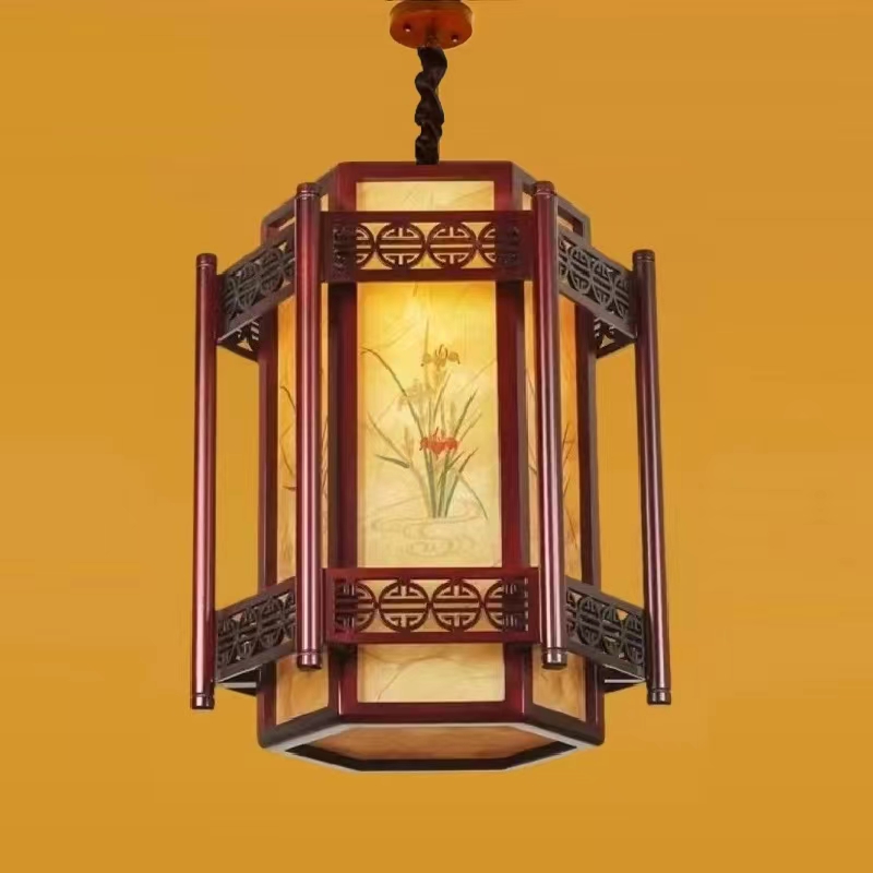中式仿古实木宫灯户外走廊过道门头装饰灯笼茶楼饭店古风建筑吊灯