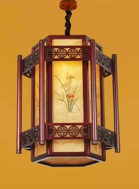 中式仿古实木宫灯户外走廊过道门头装饰灯笼茶楼饭店古风建筑吊灯
