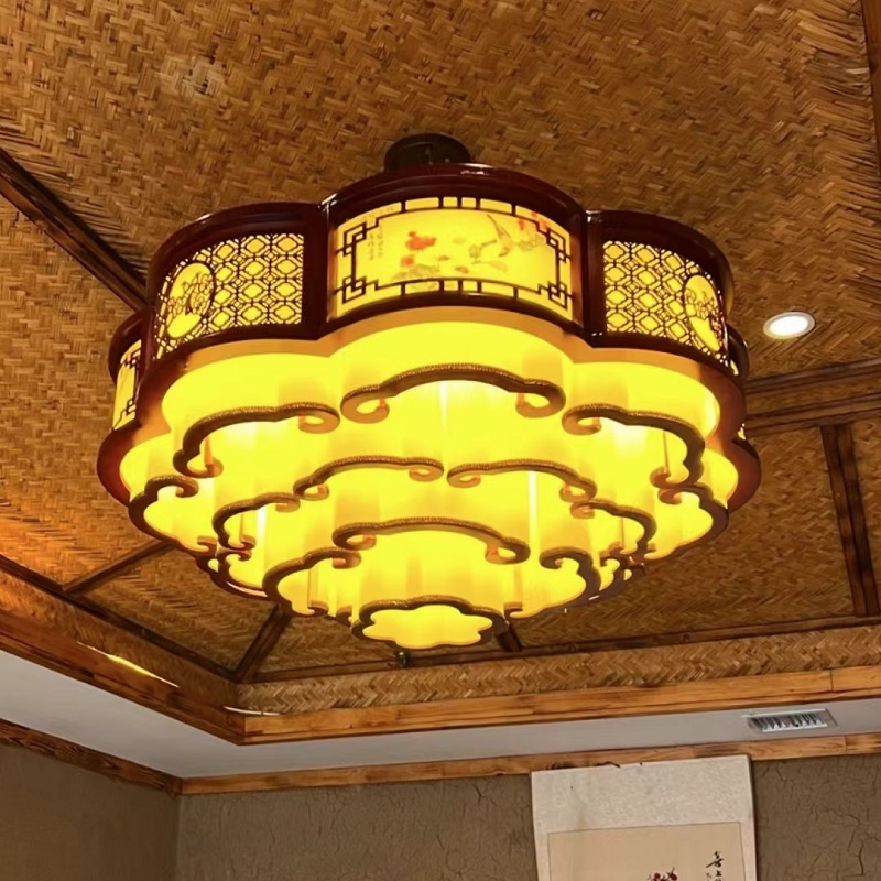 古典中式大吊灯酒店茶楼仿古别墅大厅客厅灯包间饭店中国风祥云灯