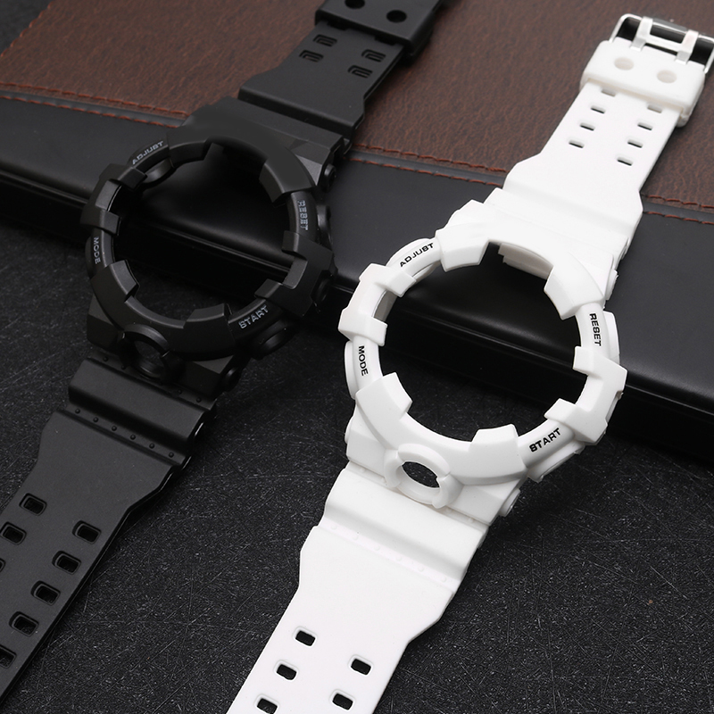 适用卡西欧树脂手表带5522 GA700SK 710 735冰韧透明表壳替换套装