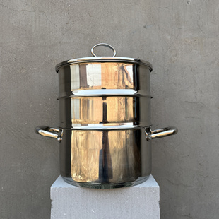 微瑕304不锈钢汤锅家用加厚双耳蒸锅复底燃气电磁炉煮面锅24cm