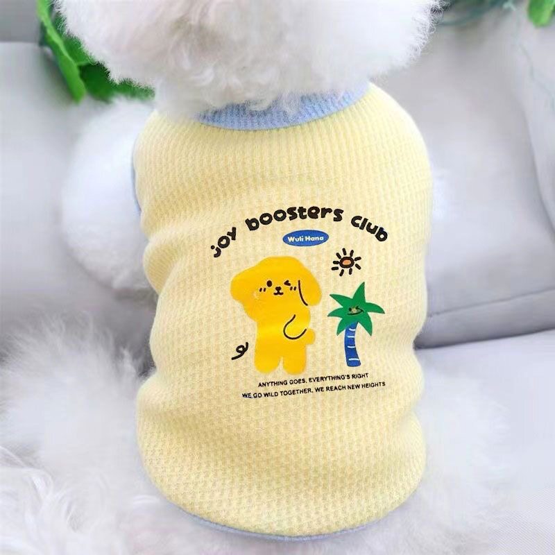 猫咪衣服薄款华夫格背心幼猫春季夏季夏天衣服比熊博美小型犬泰迪