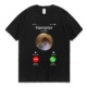 Hampter 男女棉TEE shirt仓鼠打电话T恤ins潮流印花短袖 Calling