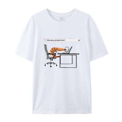 why does my back hurts不是，哥们 圆领T恤男女即可宽松百搭短袖