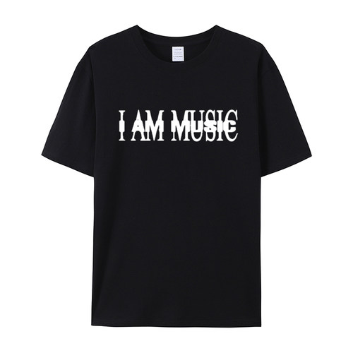2025夏季潮流时尚圆领T恤 I Am Music 男女即可宽松百搭短袖