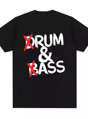 Funny Drum and Bass夏季休闲时尚圆领小众大码短袖T恤情侣男女