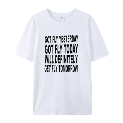 2025夏季潮流时尚圆领T恤Got fly yesterday男女同款宽松百搭短袖