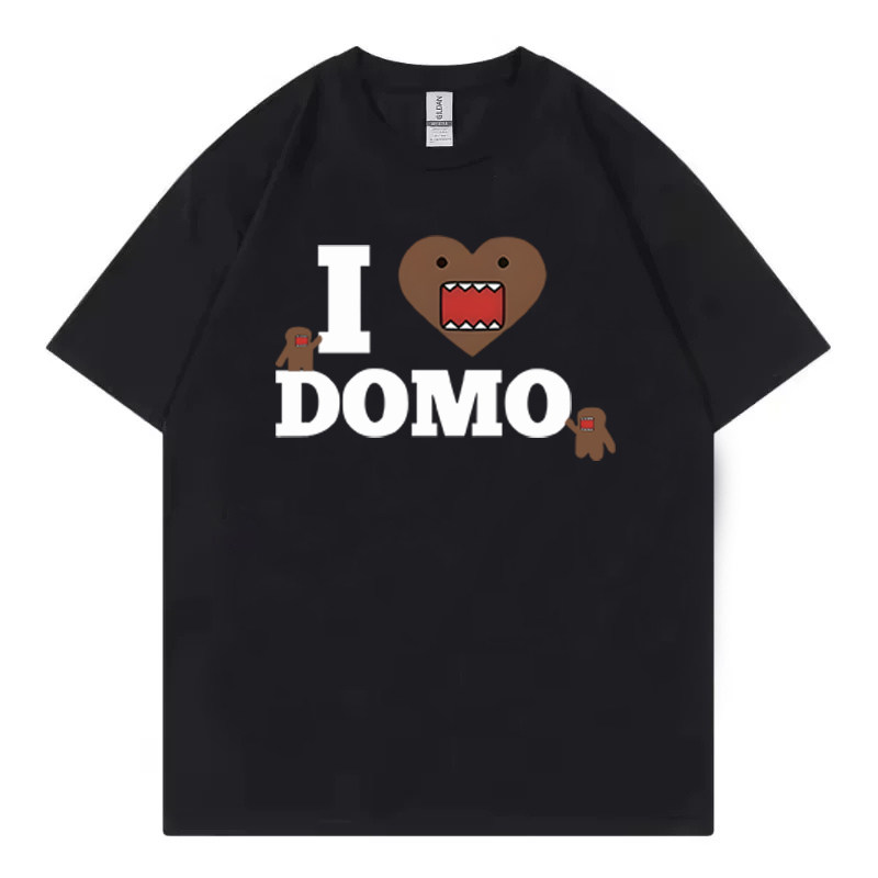 I Love Domo Kun Fun T-shirt欧美创意趣味表情包圆领短袖T恤男女图片
