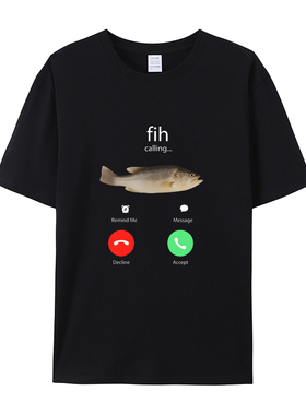 Fih Calling Remind Me Message Decline Accept短袖T恤男女棉TEE