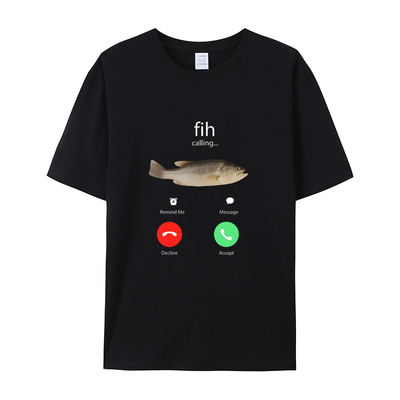 Fih Calling Remind Me Message Decline Accept短袖T恤男女棉TEE