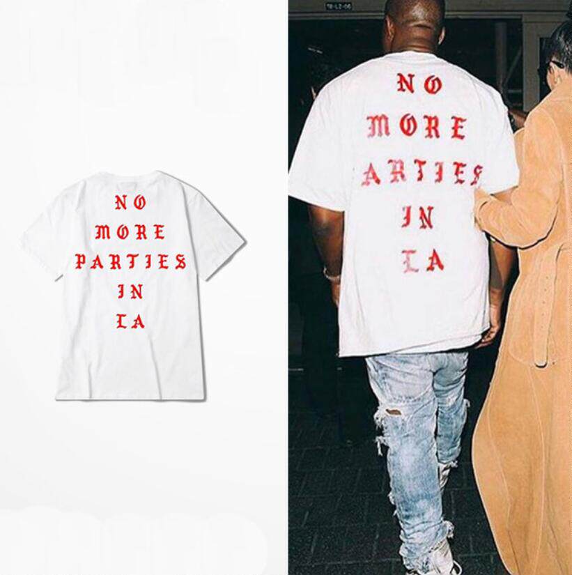 侃爷kanye west短袖白红i feel like pablo洛杉矶城市限定t恤男女 - 实物图