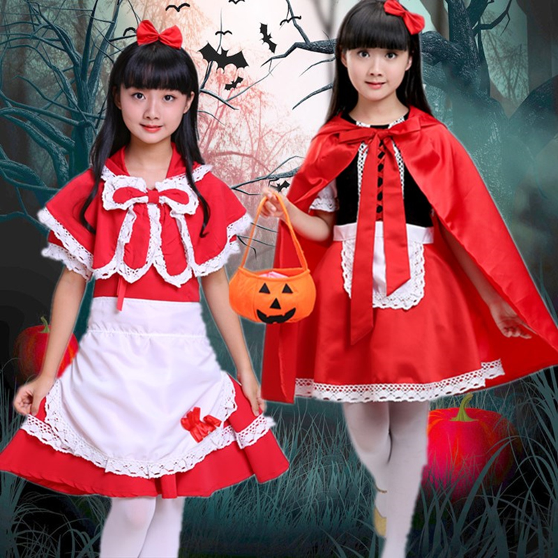万圣节儿童小红帽舞台表演服红