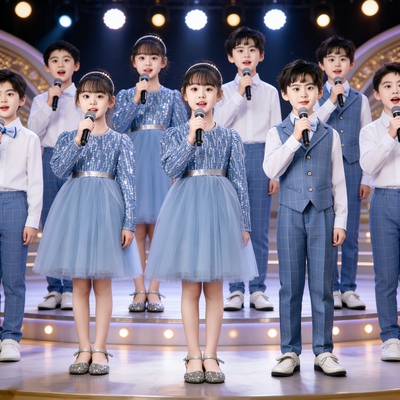 朗诵合唱演出服小学生演讲比赛