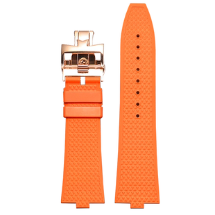 适用江诗丹顿手表表带男纵横四海系列快拆款凸口氟橡胶手表带24MM