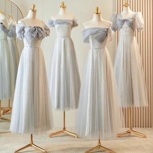 出租赁借婚礼伴娘服法式小众高级感2025新款夏季姐妹团晚礼服裙女